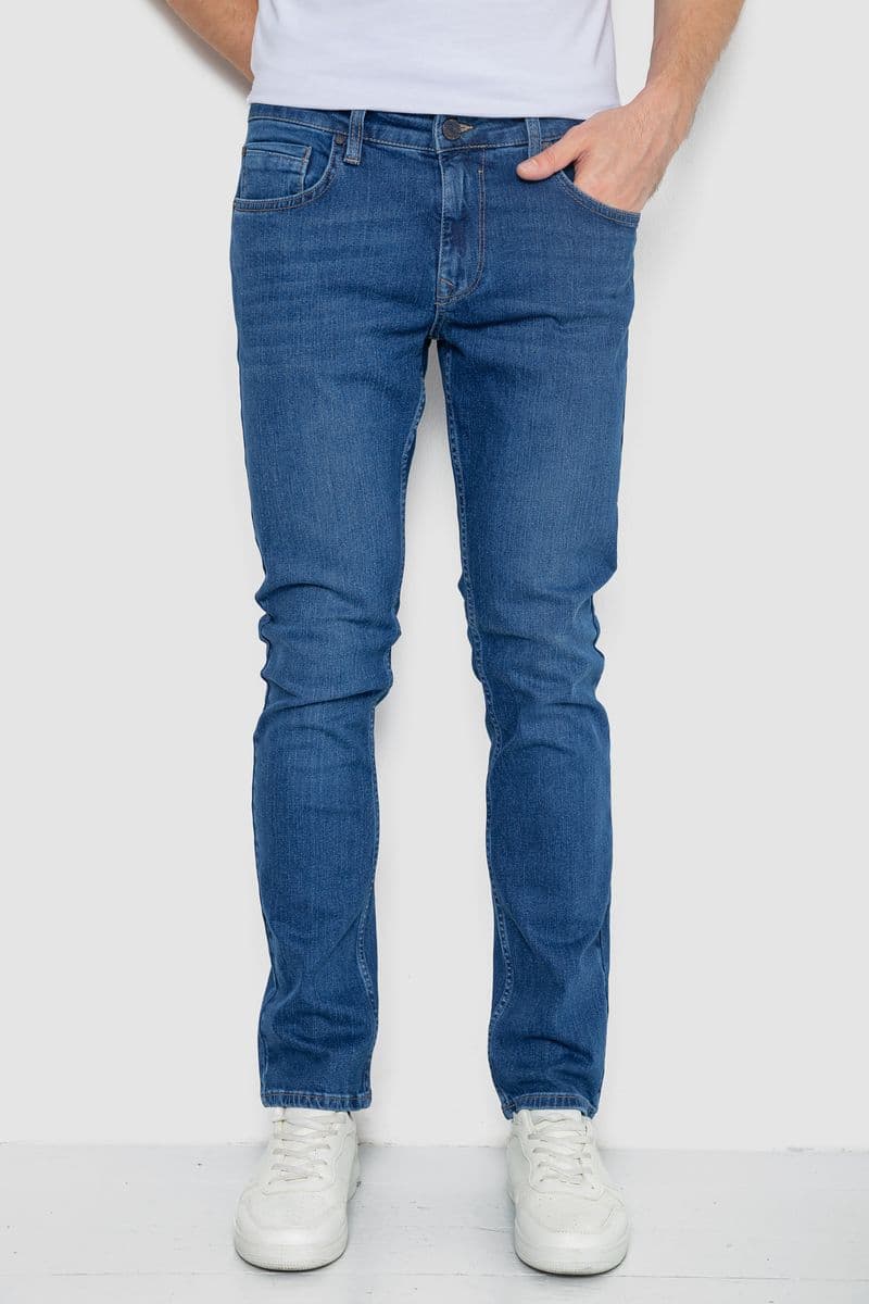 Джинси чоловічі однотонні, колір синій, 247R1085 - зображення 1
