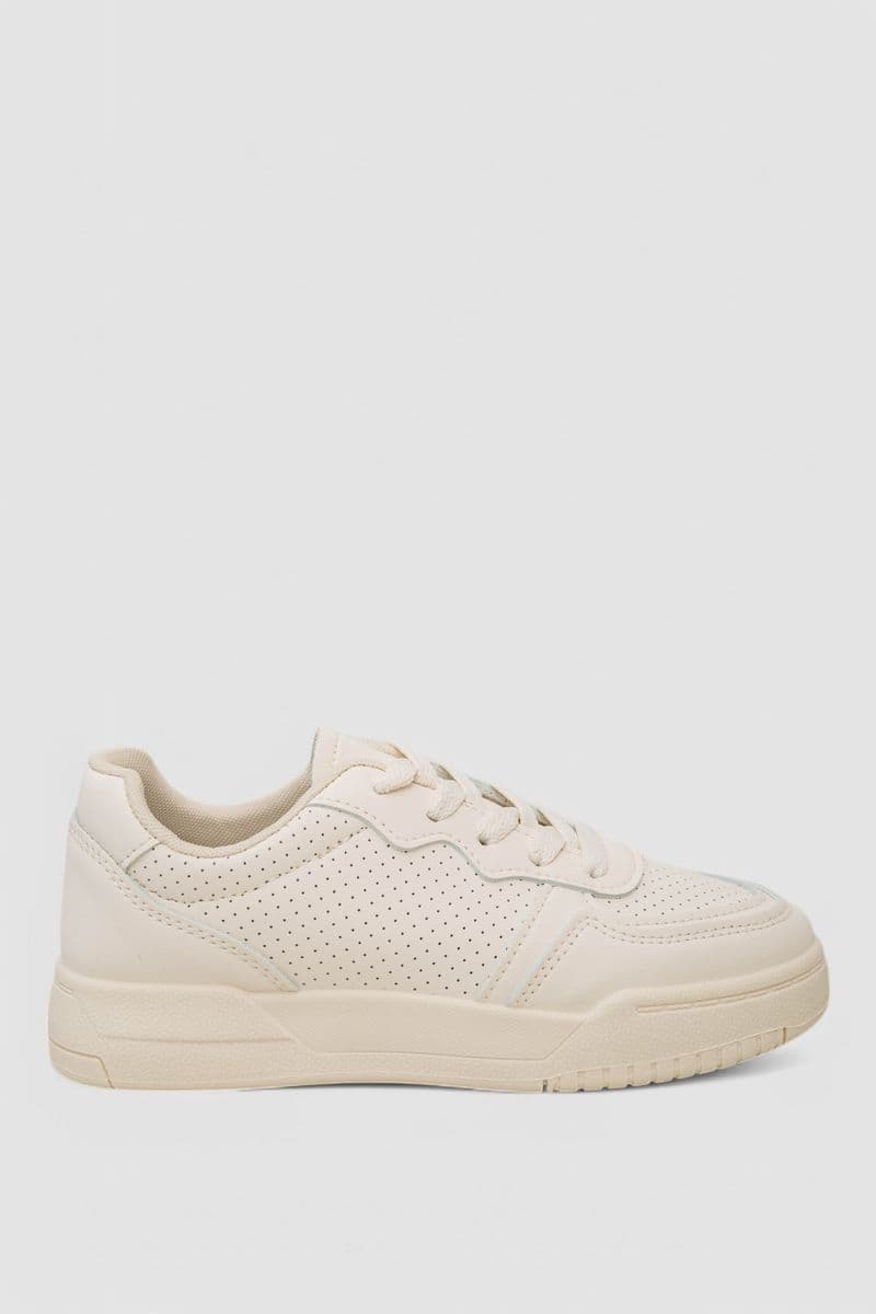 Кеди жіночі з перфорацією, колір бежевий, 248RAD60 - зображення 1