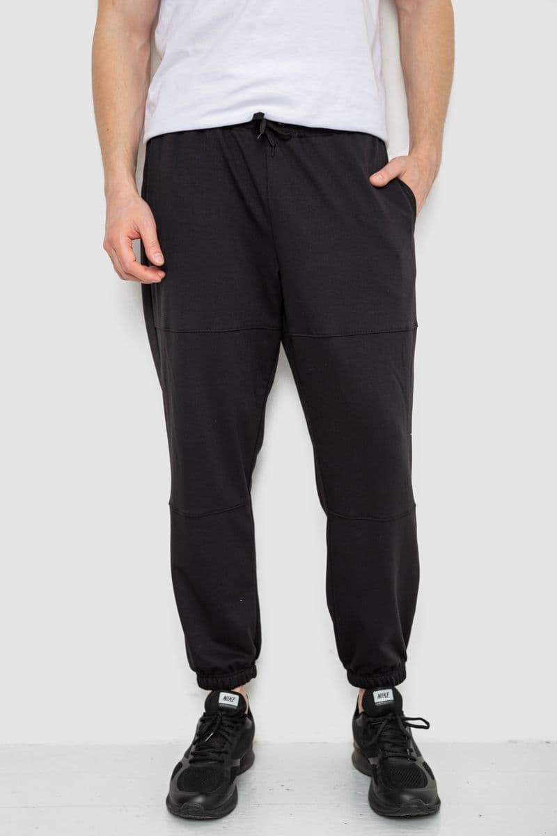 Спортивні штани чоловічі демісезонні, колір чорний, 241R001-1 - зображення 1