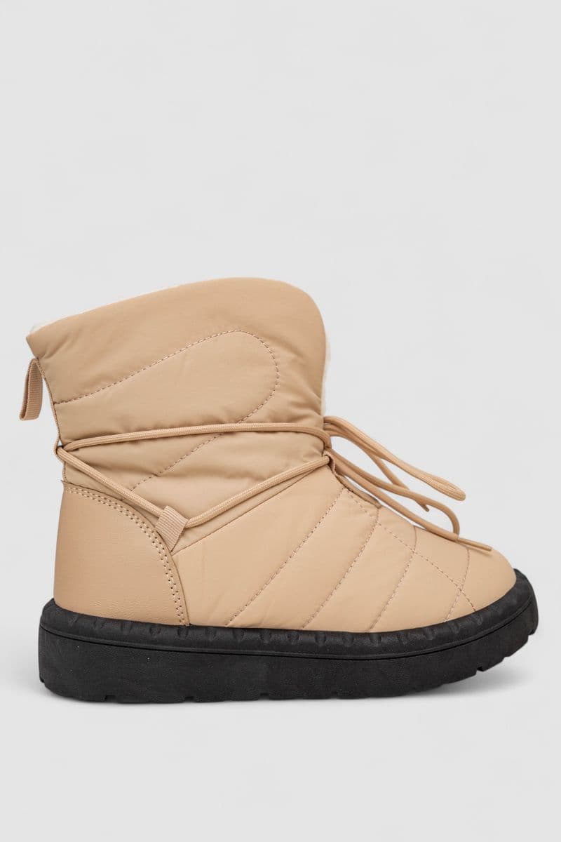 Дутики жіночі зимові на хутрі, колір бежево-чорний, 248RFM500 - зображення 1