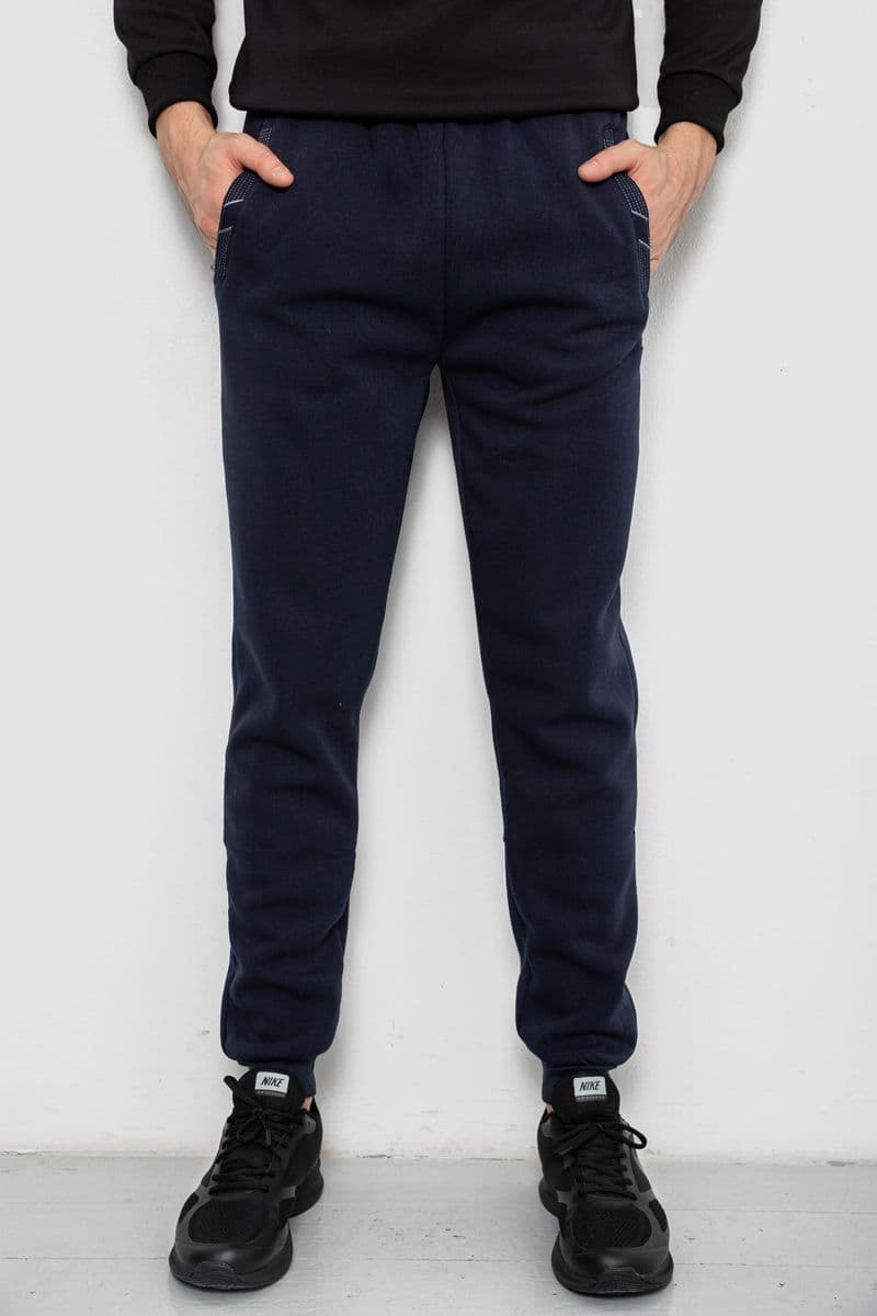 Спортивні штани чоловічі на флісі, колір синій, 244R41553 - зображення 1