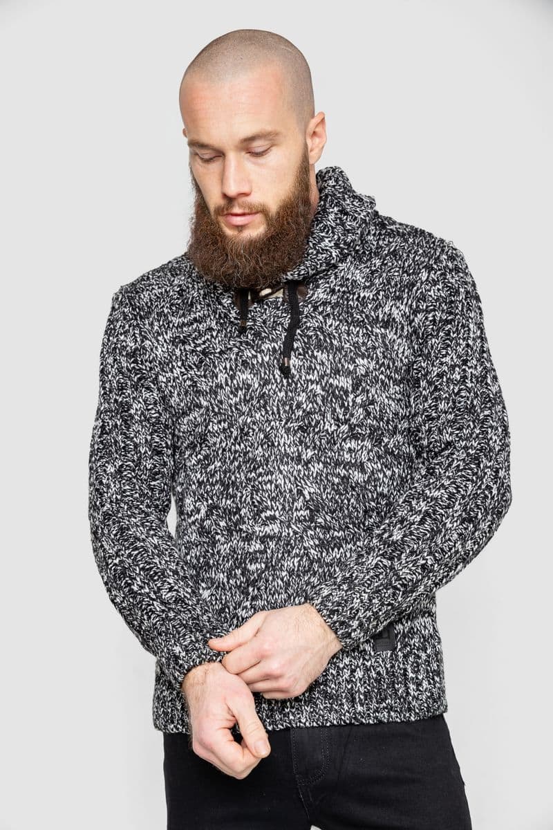 Светр чоловічий, колір чорно-білий, 214R10303 - зображення 1