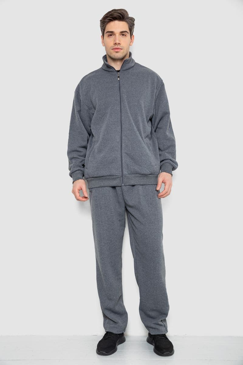 Спортивний костюм чоловічий на флісі, колір сірий, 244R981-LH - зображення 1