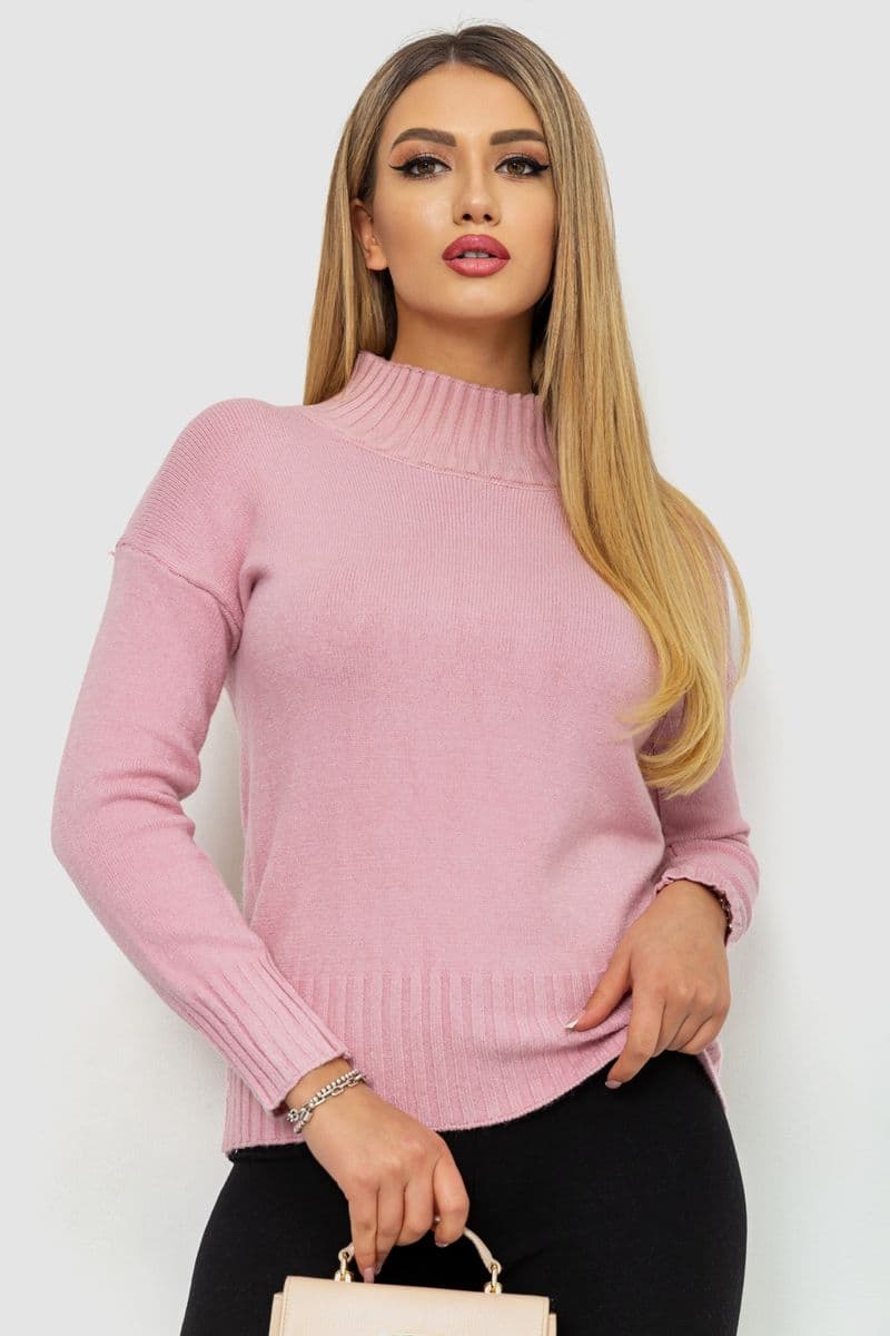 Кофта жіноча однотонна, колір світло-рожевий, 244R2028 - зображення 1