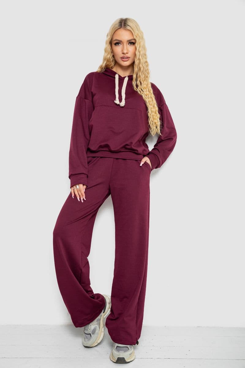 Спортивний костюм жіночий, колір бордовий, 241R2001-11 - зображення 1