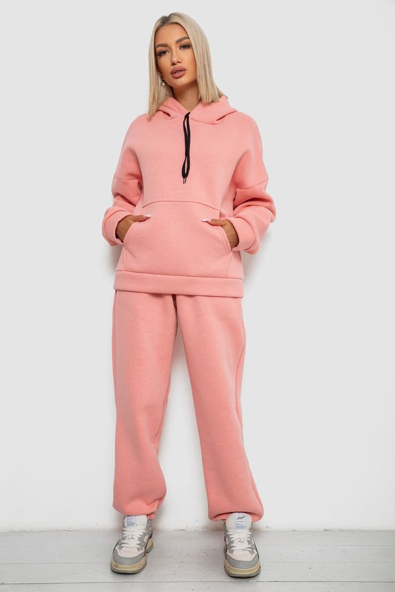 Спортивний костюм жіночий на флісі, колір персиковий, 238R5726 - зображення 1