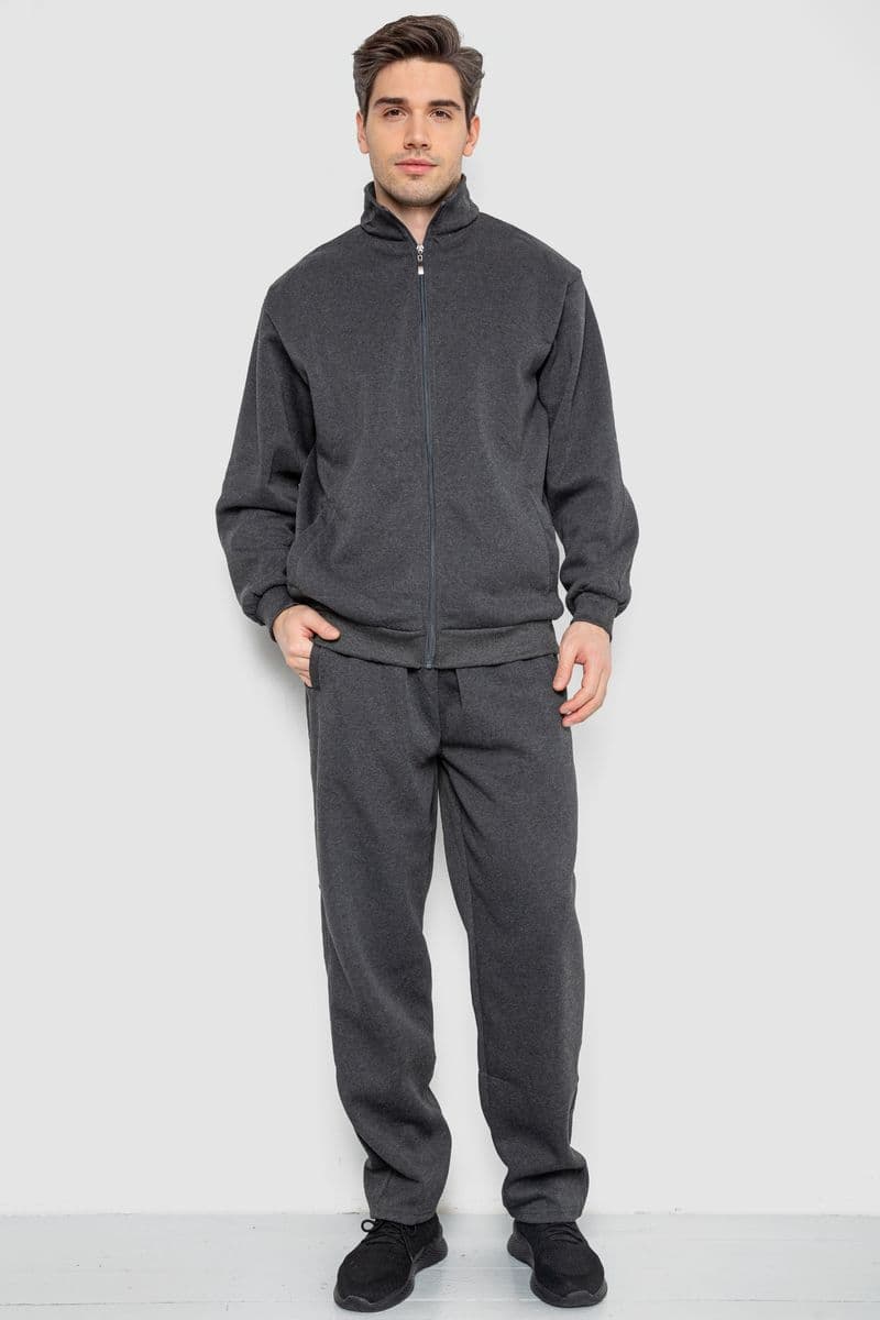 Спортивний костюм чоловічий на флісі, колір темно-сірий, 244R981-LH - зображення 1