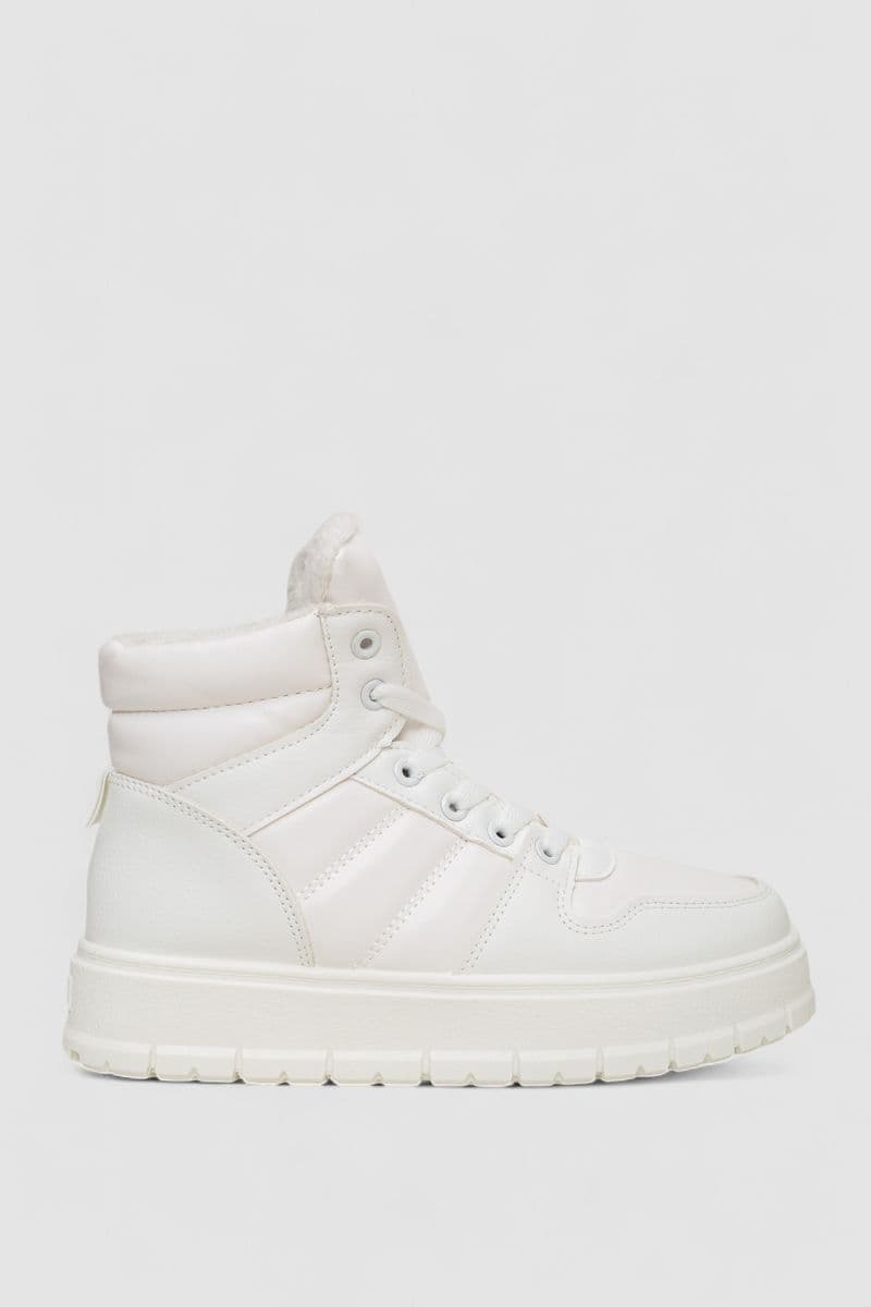 Кросівки жіночі зимові на хутрі, колір білий, 248RMB03 - зображення 1