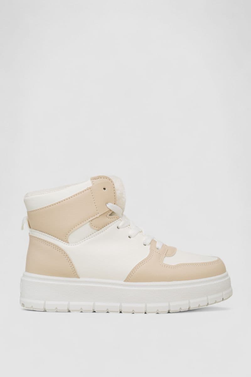 Кросівки жіночі зимові на хутрі, колір біло-бежевий, 248RMB12 - зображення 1