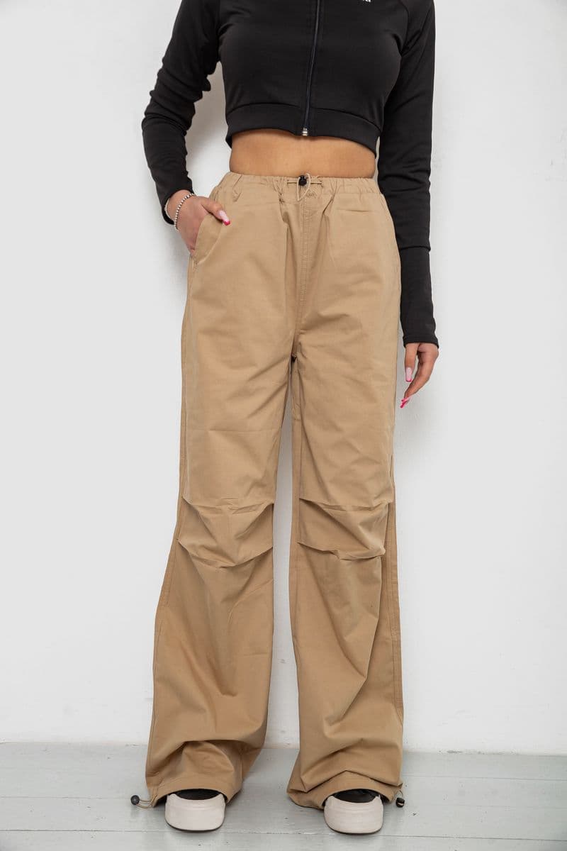 Штани карго жіночі, колір бежевий, 238R5333 - зображення 1