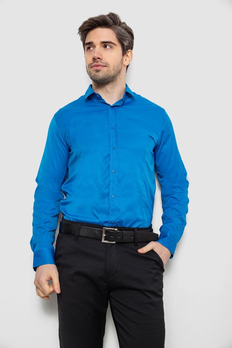 Сорочка чоловіча однотонна, колір блакитний, 186R6917 - зображення 1