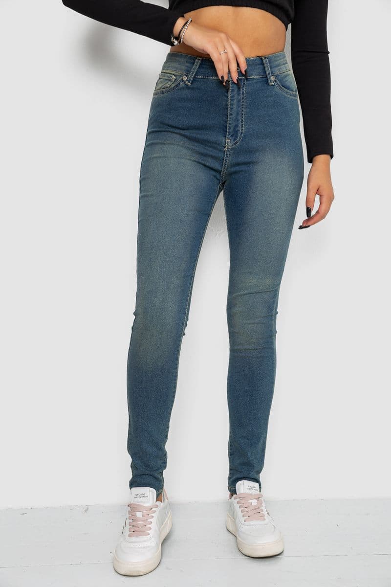 Джинси жіночі середньої посадки, колір синій, 247R6247-1 - зображення 1