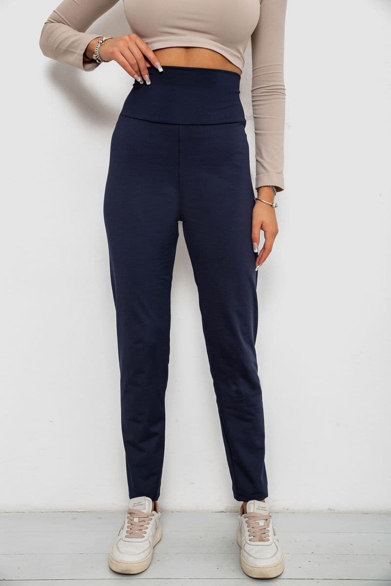 Лосини однотонні на флісі, колір синій, 238R58412 - зображення 1