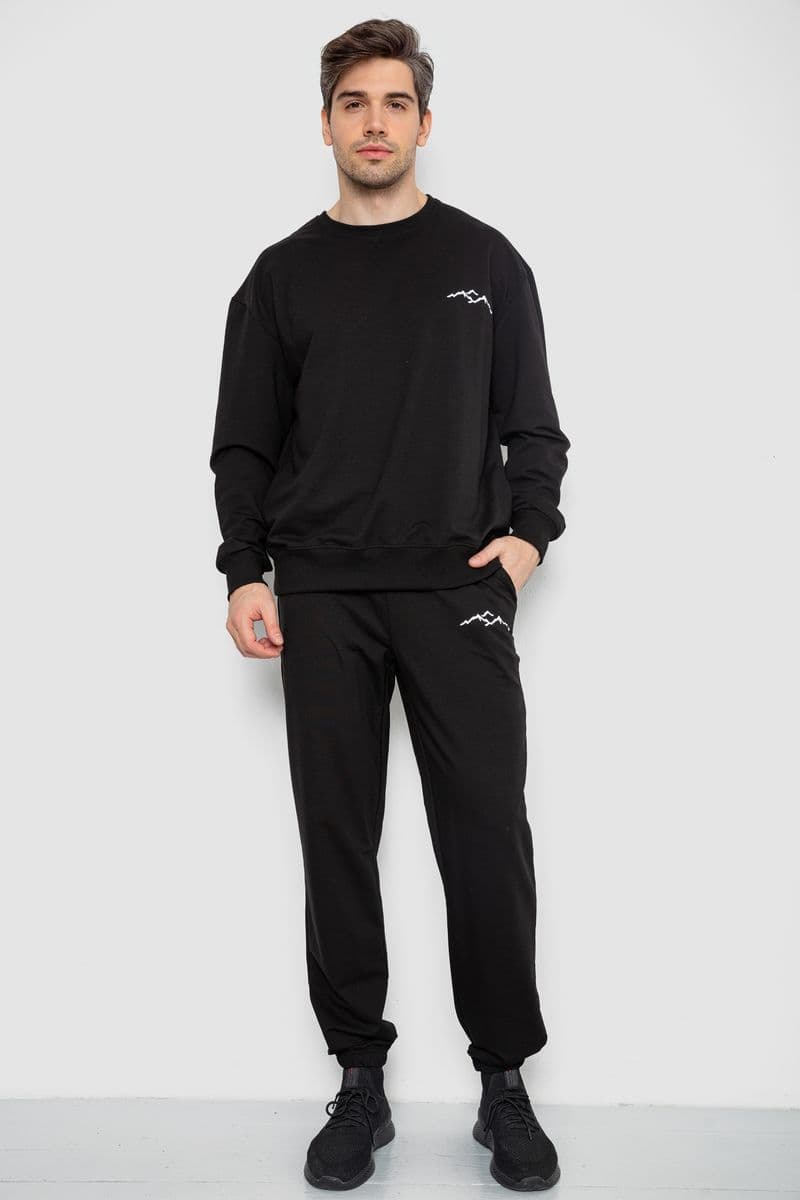 Спортивний чоловічий демісезонний костюм, колір чорний, 241R176 - зображення 1