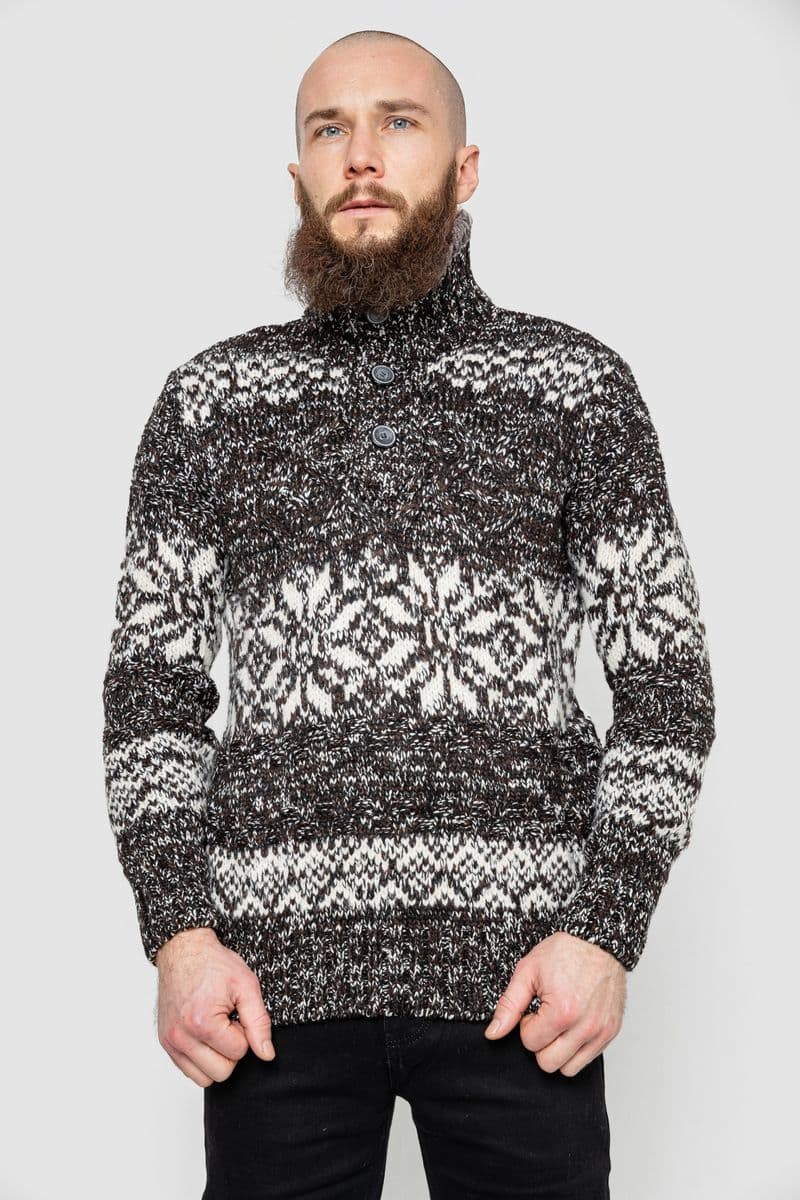 Светр чоловічий, колір коричневий, 214R10321 - зображення 1