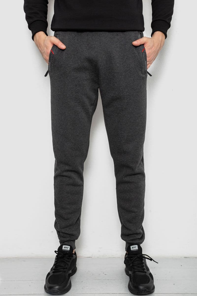 Спортивні штани чоловічі на флісі, колір сірий, 244R41558 - зображення 1