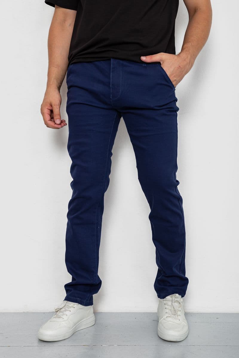 Штани чоловічі класичні стрейч, колір синій, 244RF807 - зображення 1