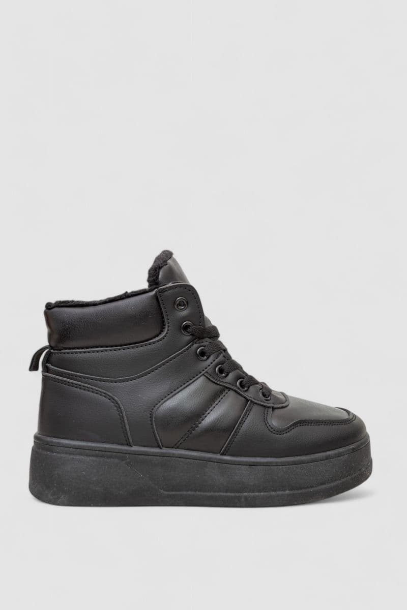 Кросівки жіночі зимові на хутрі, колір чорний, 248RQT12 - зображення 1