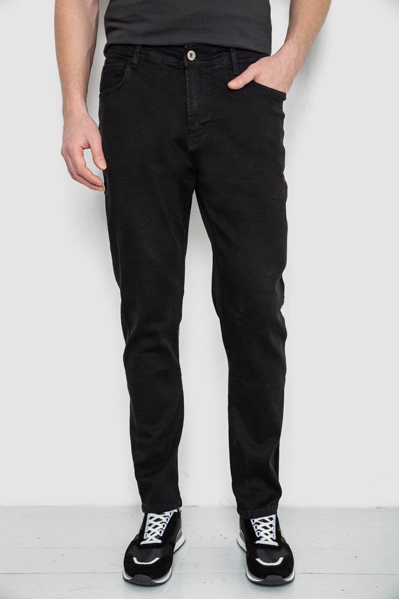 Джинси чоловічі середньої посадки, колір чорний, 244R8349 - зображення 1