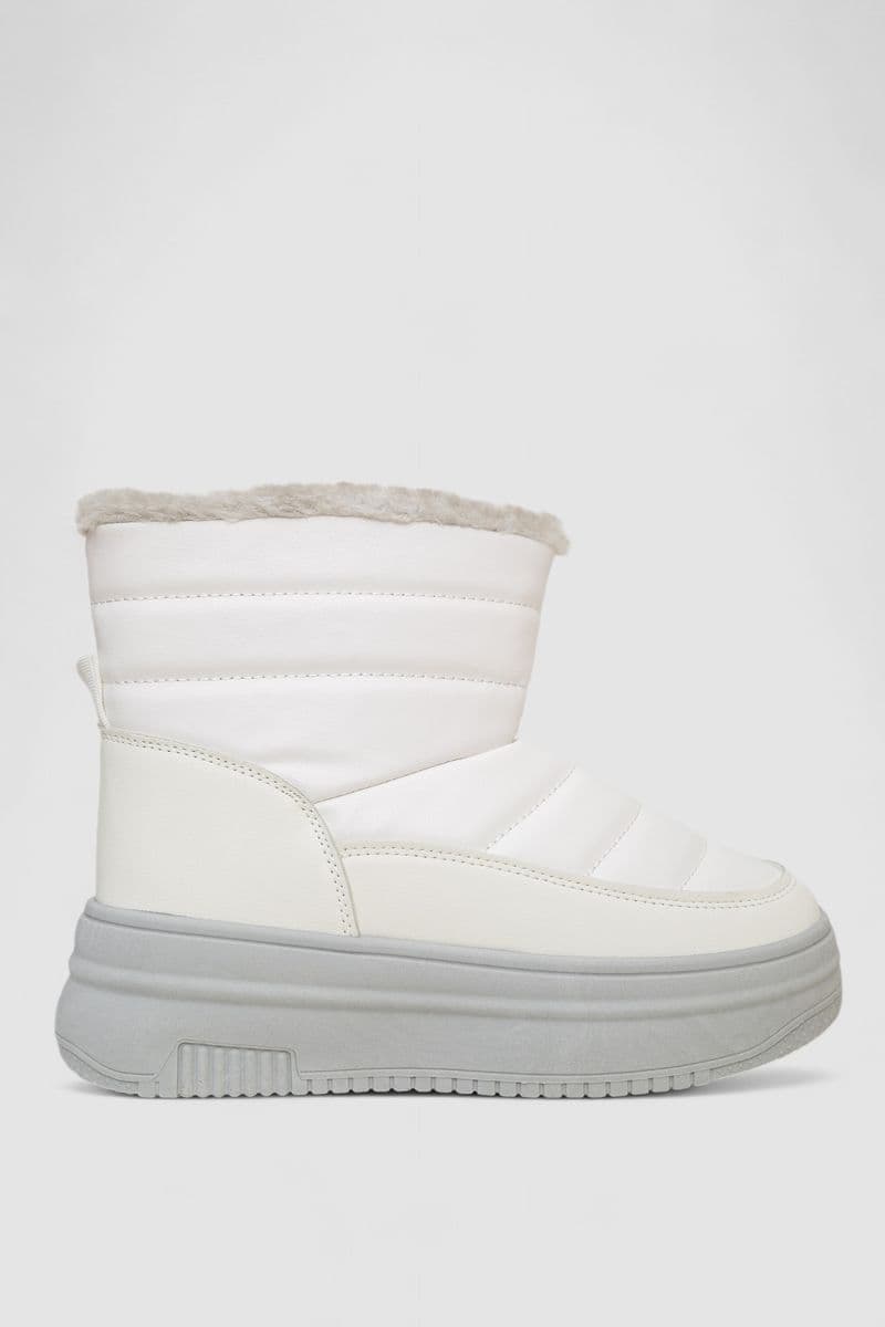 Дутики жіночі зимові на хутрі, колір біло-сірий, 248RAM018 - зображення 1