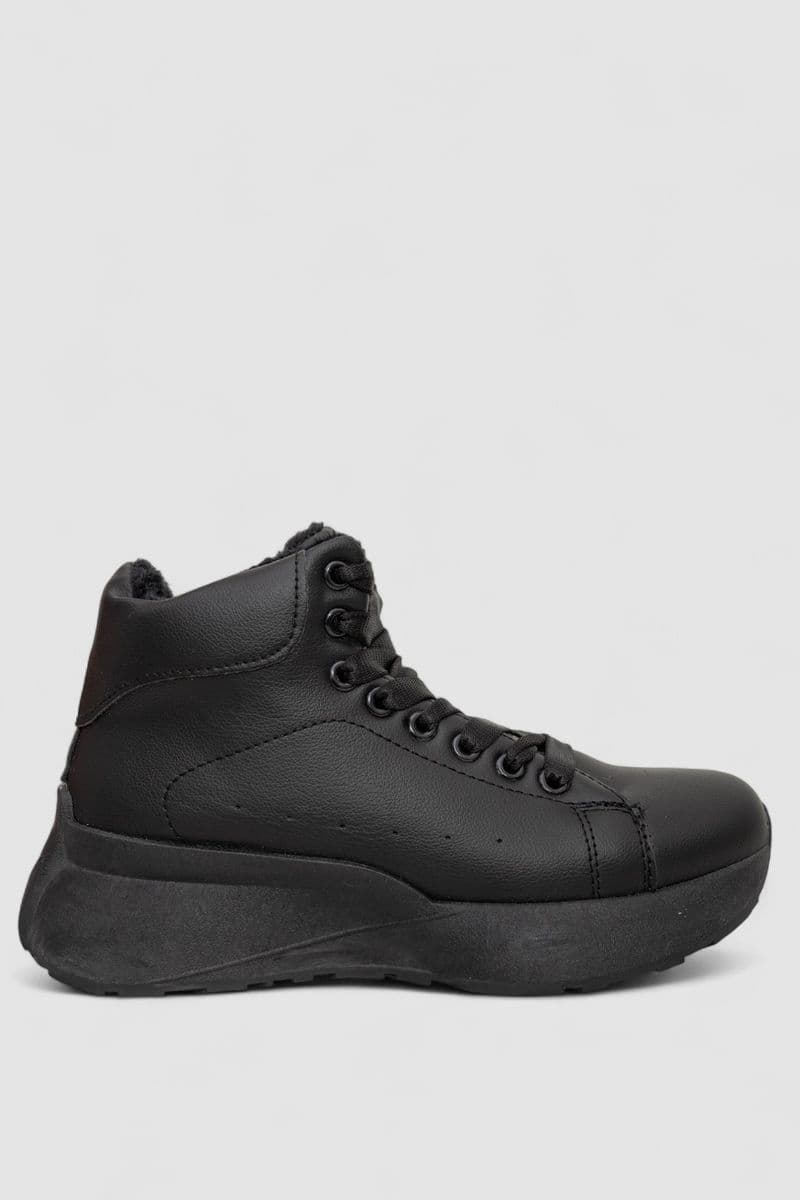 Кросівки жіночі зимові на хутрі, колір чорний, 248RXM22 - зображення 1