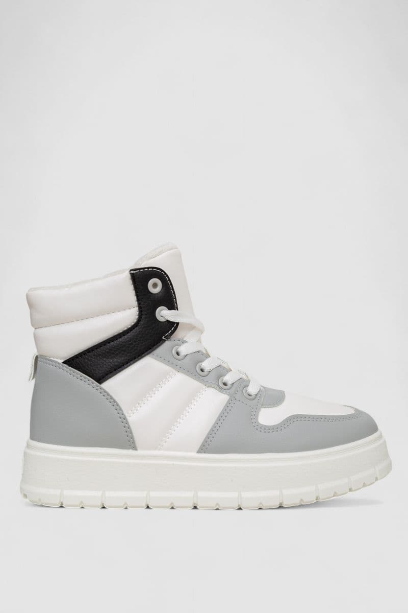 Кросівки жіночі зимові на хутрі, колір біло-сірий, 248RMB03-86 - зображення 1