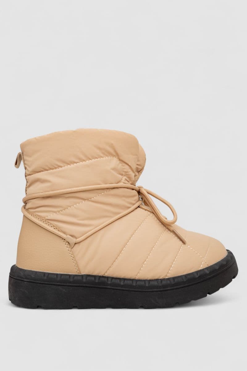 Дутики жіночі зимові на хутрі, колір чорно-бежевий, 248RFM19 - зображення 1