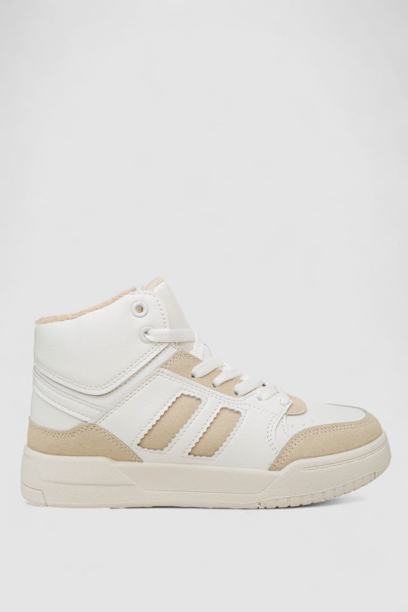 Кросівки жіночі зимові на хутрі, колір біло-бежевий, 248RAD500 - зображення 1