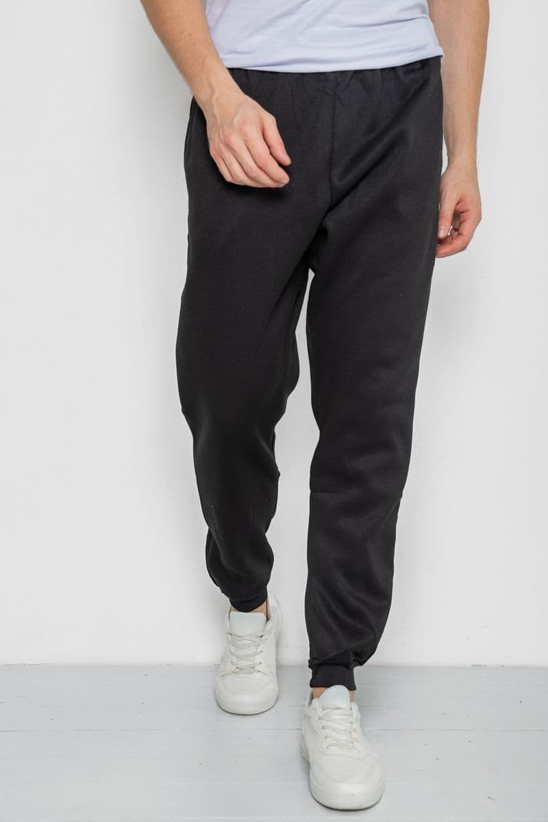 Спортивні штани чоловічі на флісі, колір чорний, 244ROP09 - зображення 1