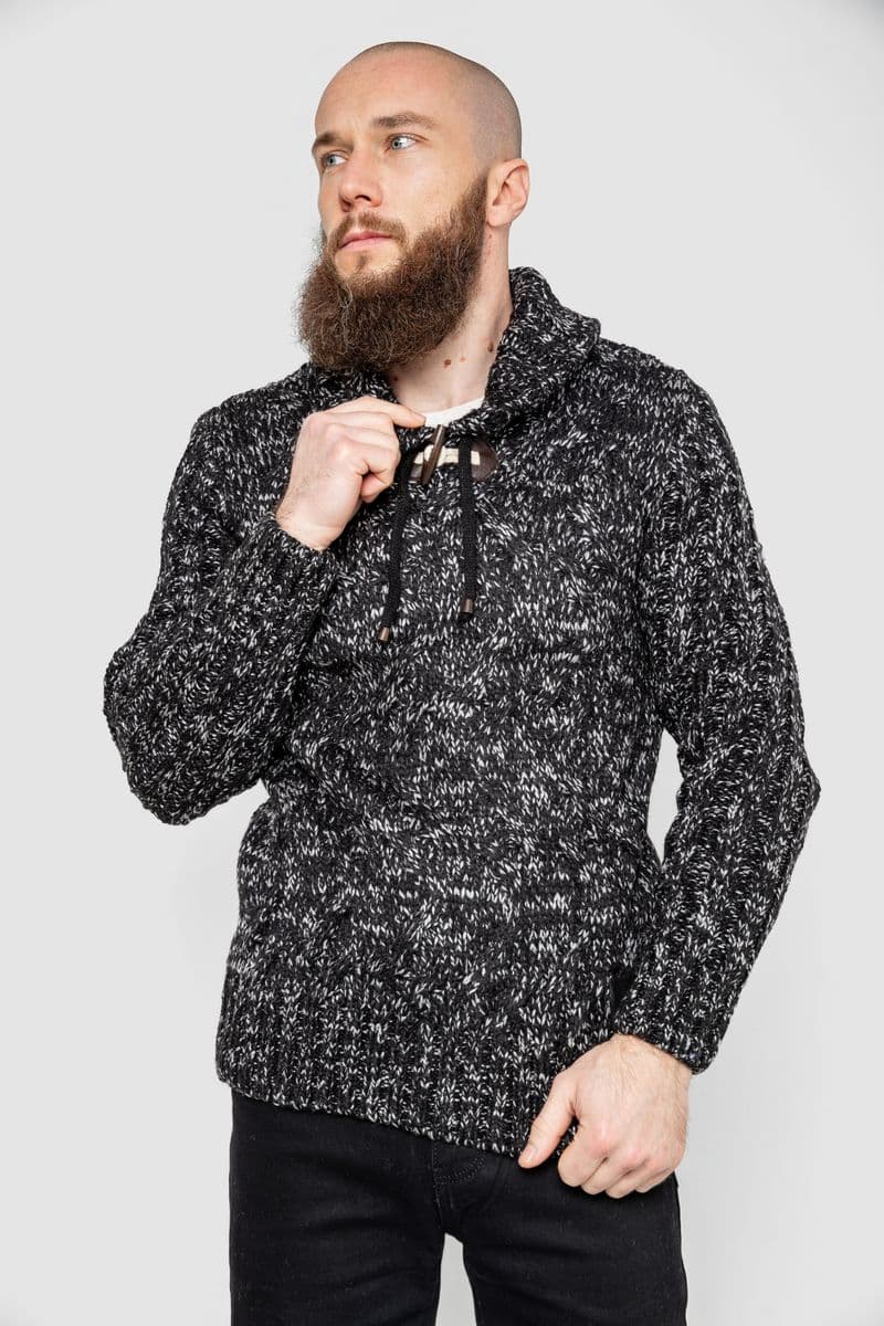 Светр чоловічий, колір чорно-сірий, 214R10303 - зображення 1