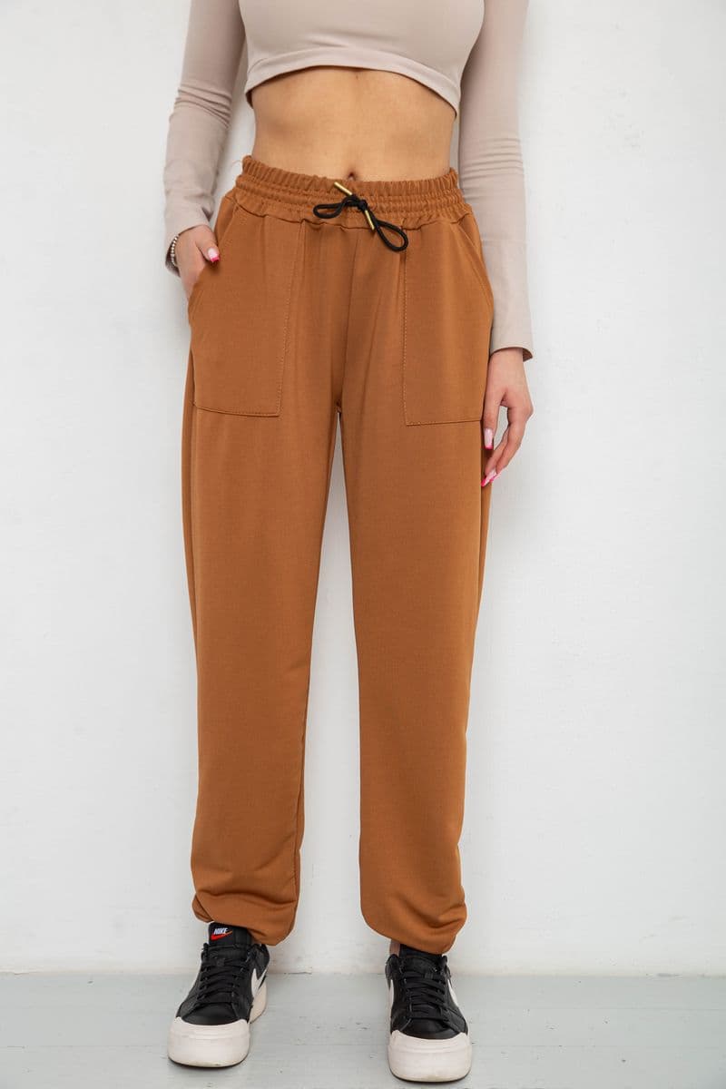 Спортивні штани жіночі, колір коричневий, 238R115 - зображення 1