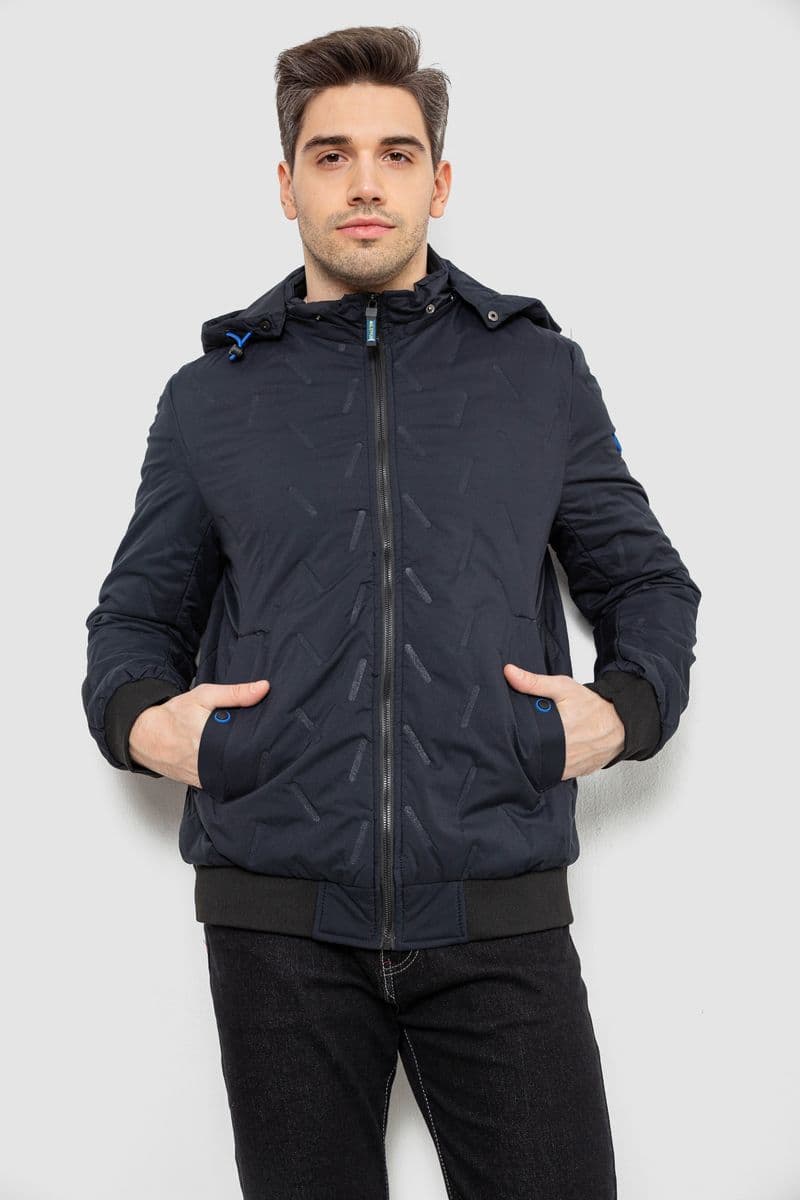Куртка чоловіча демісезонна з капюшоном, колір синій, 244RL-9882AL - зображення 1