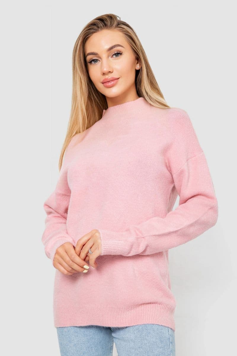 Светр жіночий вовняний, колір рожевий, 244R0390 - зображення 1