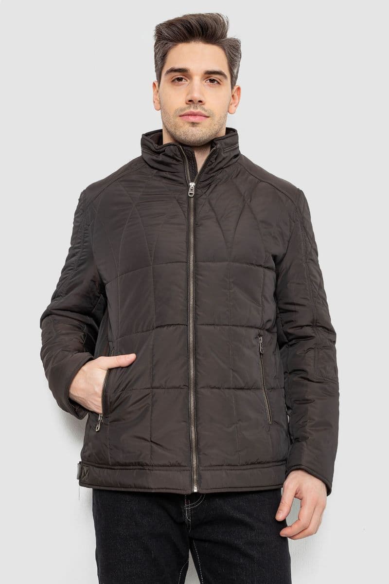 Куртка чоловіча демісезонна, колір темно-коричневий, 244RD114 - зображення 1