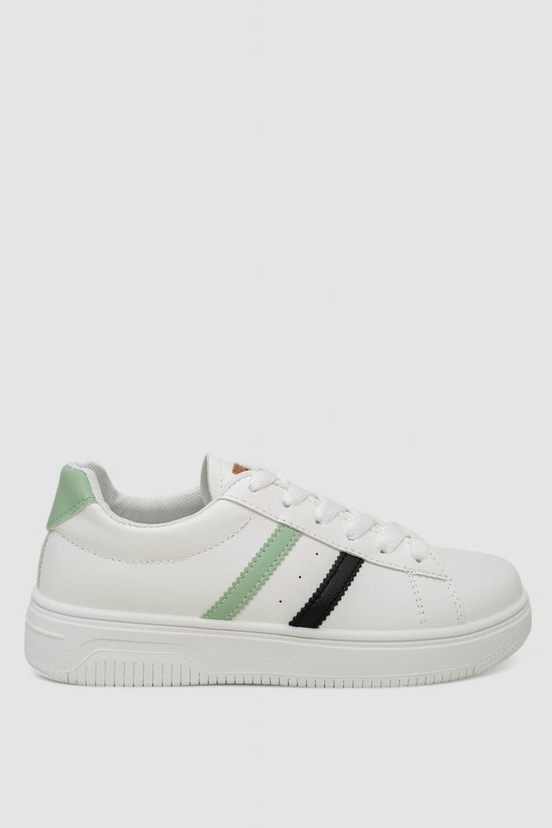 Кеди жіночі, колір біло-зелений, 248R100 - зображення 1