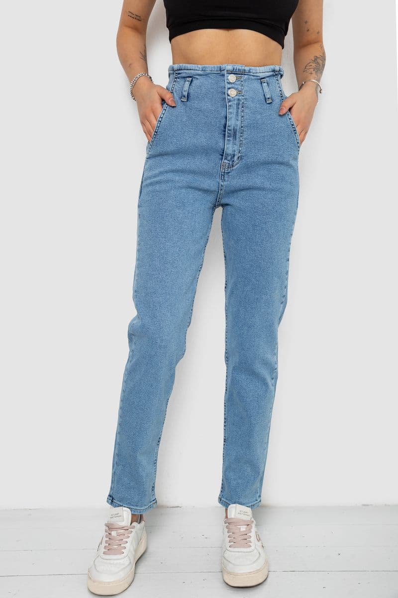 Джинси жіночі Mom-fit, колір блакитний, 244R1640S20 - зображення 1