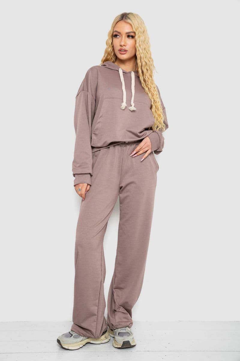 Спортивний костюм жіночий, колір мокко, 241R2001-11 - зображення 1