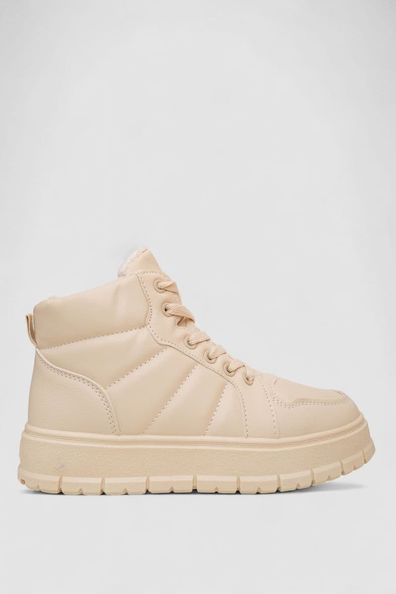 Кросівки жіночі зимові на хутрі, колір бежевий, 248RMB02 - зображення 1