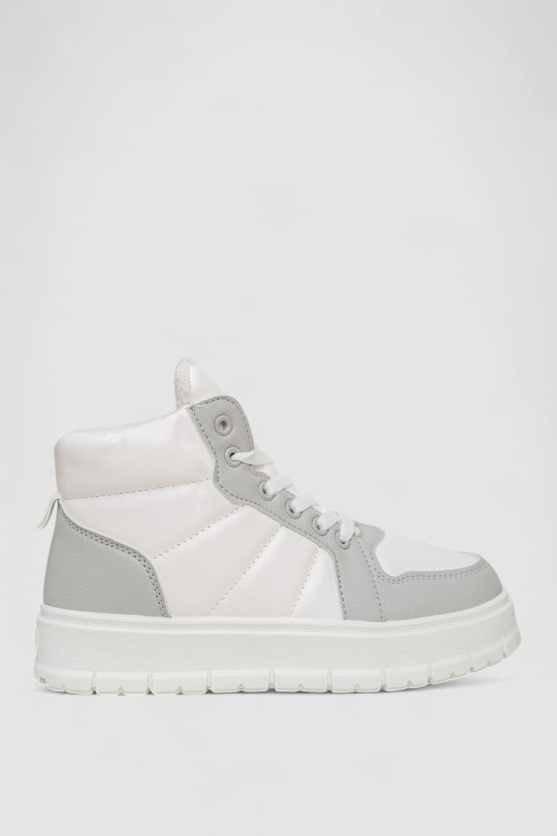 Кросівки жіночі зимові на хутрі, колір сіро-білий, 248RMB02 - зображення 1