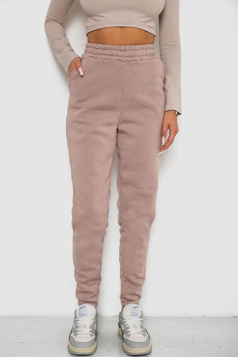 Спортивні штани жіночі на флісі, колір мокко, 238R57013 - зображення 1