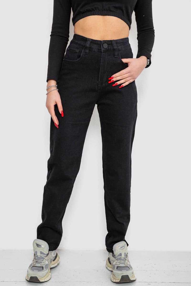 Джинси жіночі стрейч, колір чорний, 244R8562-1 - зображення 1