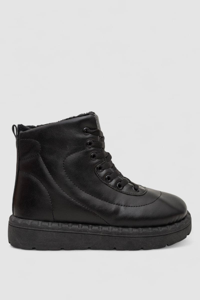 Кросівки жіночі зимові на хутрі, колір чорний, 248RFM12 - зображення 1