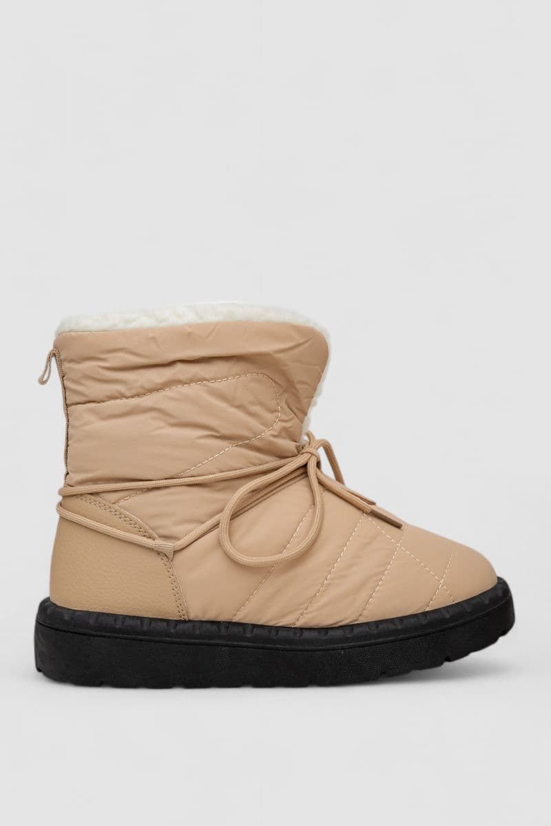 Дутики жіночі зимові на хутрі, колір чорно-бежевий, 248RFM07 - зображення 1