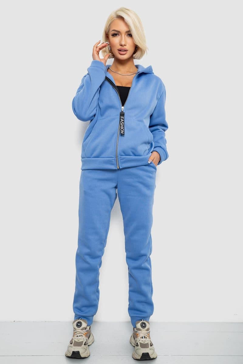 Спортивний костюм жіночий на флісі, колір джинс, 257R86 - зображення 1
