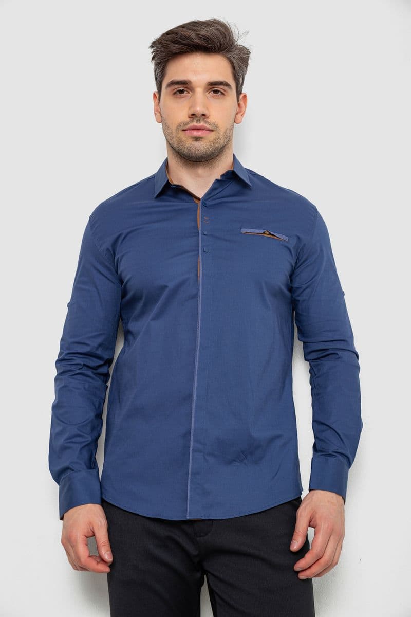 Сорочка чоловіча, колір синій, 214R7004 - зображення 1