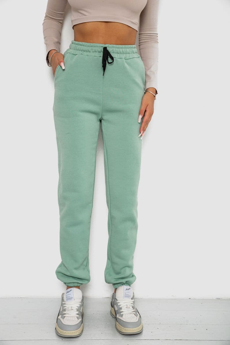 Спортивні штани жіночі на флісі, колір м'ятний, 238R57011 - зображення 1