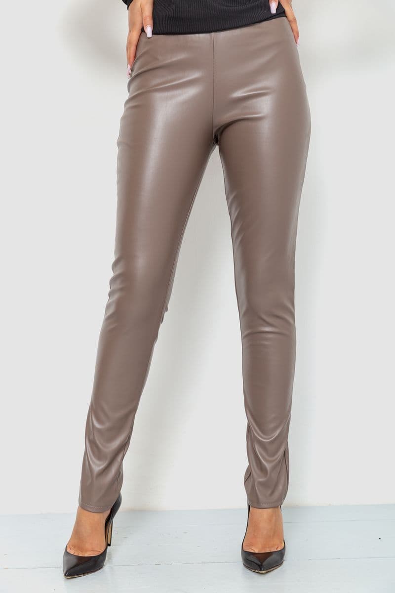 Лосини жіночі з екошкіри, колір мокко, 214R5023 - зображення 1
