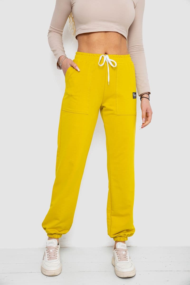 Спортивні штани жіночі, колір гірчичний, 247R4670 - зображення 1