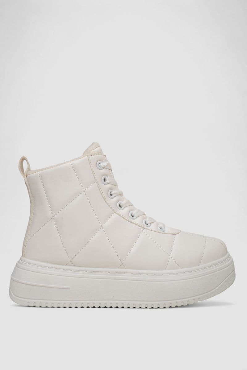 Кеди жіночі на хутрі, колір білий, 248RK09 - зображення 1