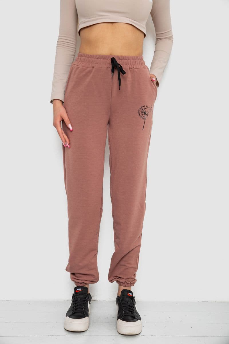 Спортивні штани жіночі, колір темно-бежевий, 238R121 - зображення 1